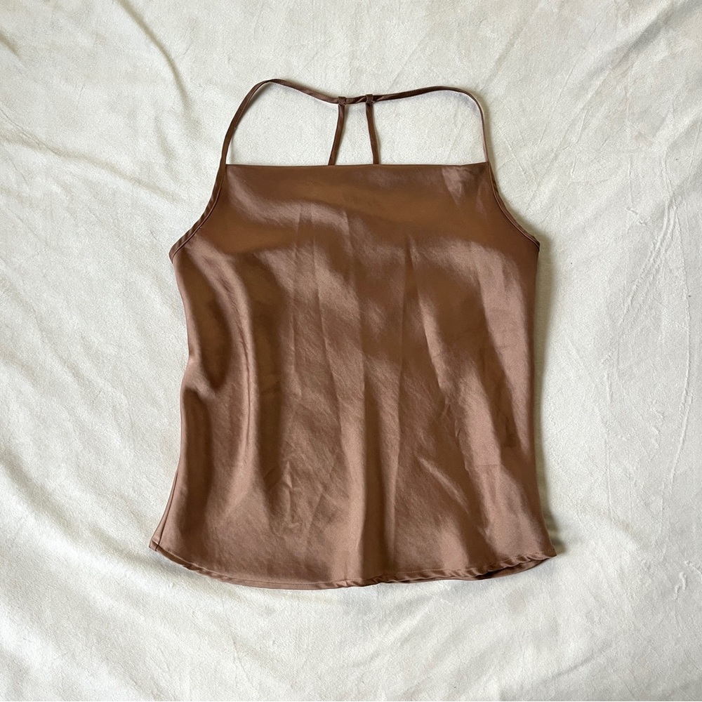 Elegant Gold Silky Cami Top